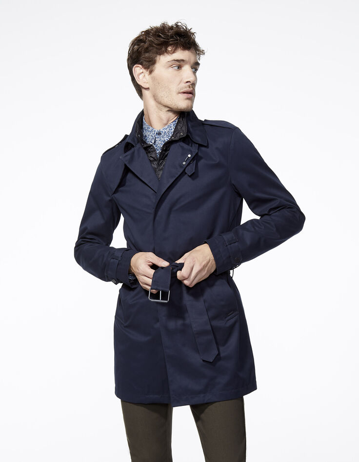 Men's navy trench coat-1