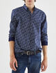 Camisa SLIM azul oscuro estampado vegetal Hombre-1