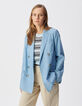 Blauw chambray colbert met dubbele borst Dames-2