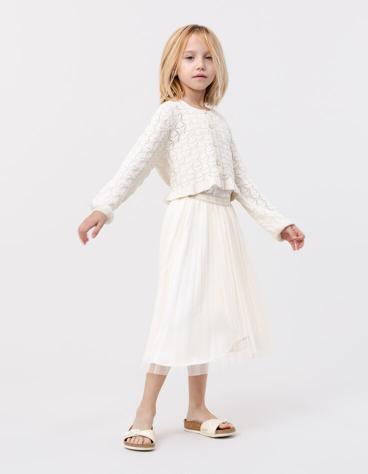 Jupe-tutu midi écrue plissée asymétrique fille-2