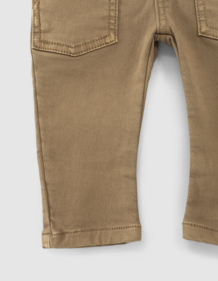 Jean marron taille élastiquée bébé garçon-4