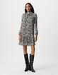Women's ivory lurex zebra print dress-2
