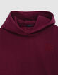 Sudadera con mensaje flocado de terciopelo rojo para ni&ntilde;a-2