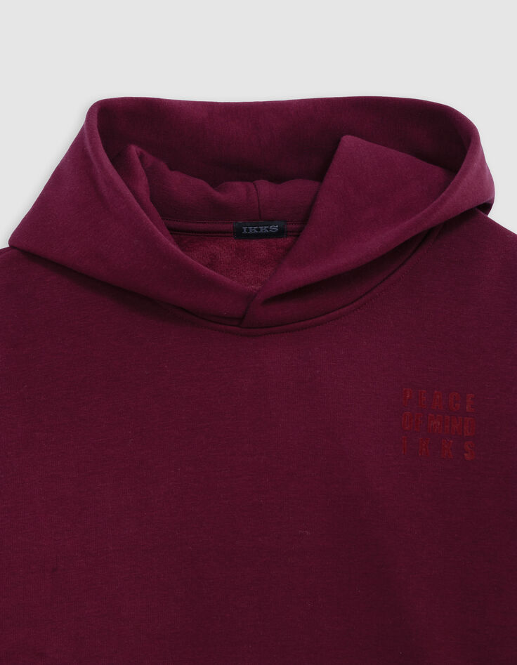 Sudadera con mensaje flocado de terciopelo rojo para ni&ntilde;a-2