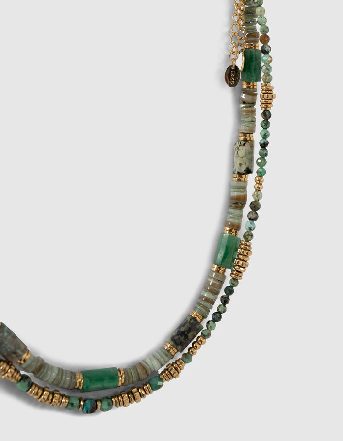 Women’s gold-tone necklaces with African turquoise beads - IKKS