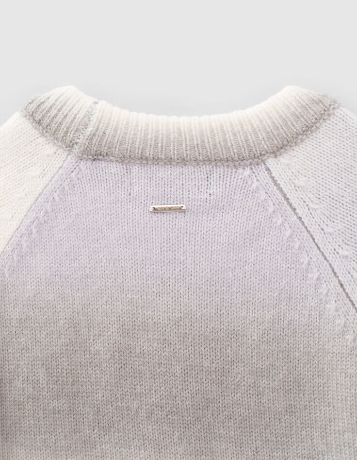 Crop-M&auml;dchenstrickpullover mit verschwommenen Streifen -5