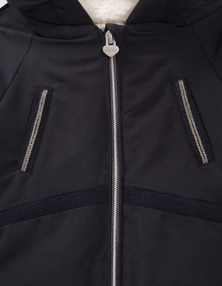 Parka azul marino forrada con capucha bebé niña-6