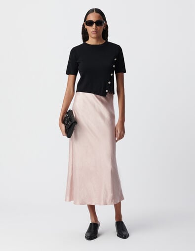 Jupe longue rose satinée - IKKS
