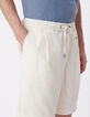 Men's white velvet milleraies Bermuda shorts-4