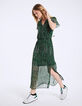 Grünes Maxikleid mit Leo-Print-1