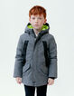 Grijze parka fluogroene voering jongens-2
