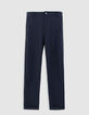 Men&rsquo;s navy seersucker JOGGER trousers-6