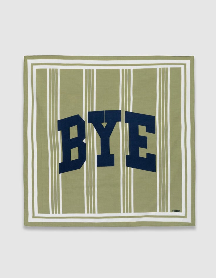 Women's striped square scarf with message-2