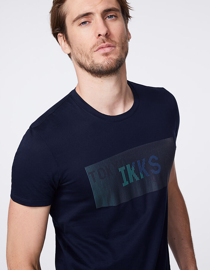 Marineblauw T-shirt changeant opdruk Tokyo Heritage Heren  - IKKS