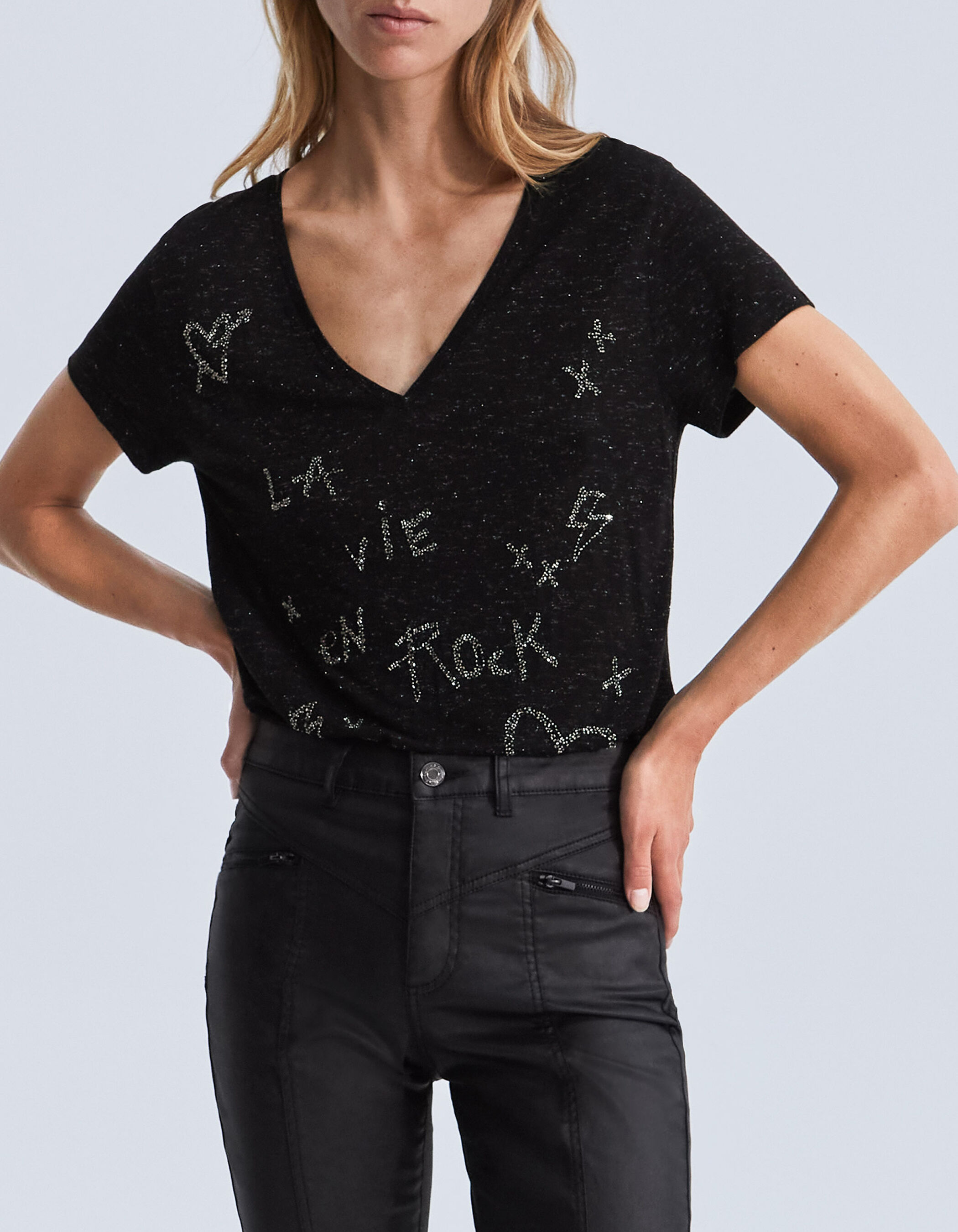 Camiseta lentejuelas 2025 mujer