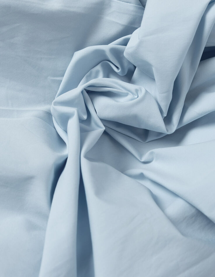 Robe chemise bleu ciel boutonn&eacute;e ceintur&eacute;e Femme-10