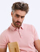 Polo rosa pálido algodón con 3 botones Hombre-2