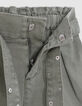 Short en jean kaki ceinture clous et oeillets fille-8