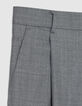 Men's grey suit pants with pleats-5