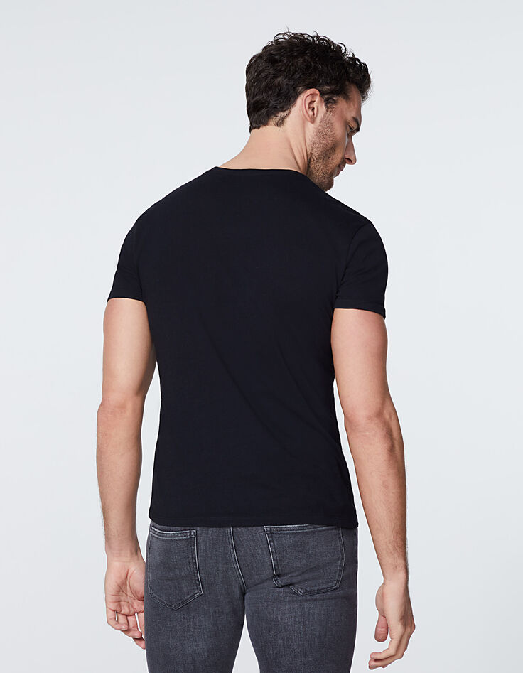 Tee-shirt noir avec visuel concert rock Homme-3