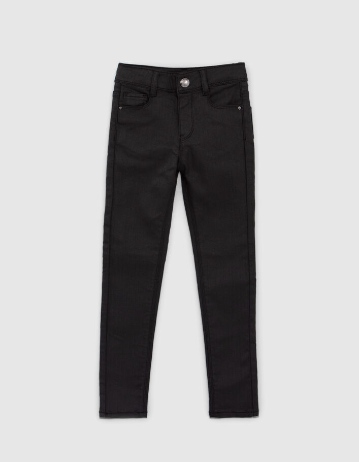 Girl's black coated skinny jeans - IKKS