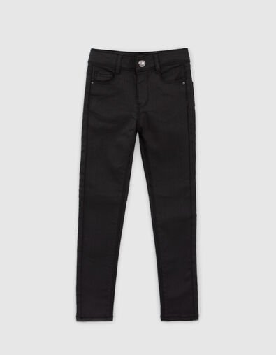 Girl's black coated skinny jeans - IKKS