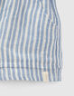 Short blanc et bleu à rayures bébé fille-3