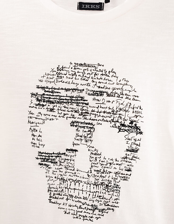 Boys’ off-white T-shirt with skull-writing-3 Boys’ off-white T-shirt with skull-writing-3