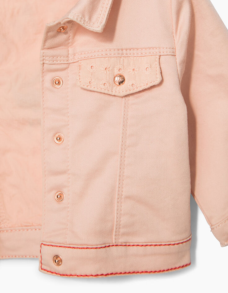 Puderrosa Baby-Blazer mit besticktem Rücken-4