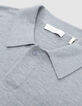 Polo bleu gris en tricot flammé Homme-6