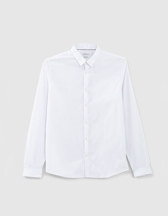 Camisa SLIM blanca con línea negra BasIKKS Hombre -5