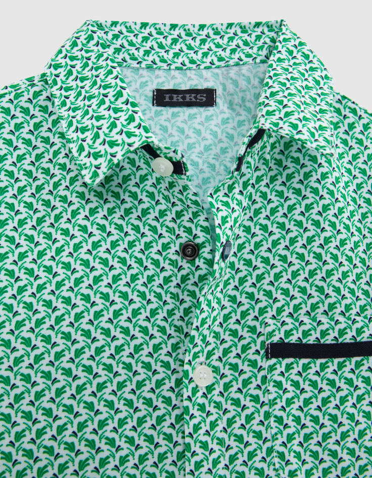 Boys’ green LENZING™ ECOVERO™ shirt, graphic palm trees-5