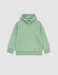 Sweat vert à capuche motif palmiers garçon-4