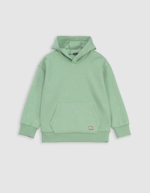 Sweat vert à capuche motif palmiers garçon - IKKS