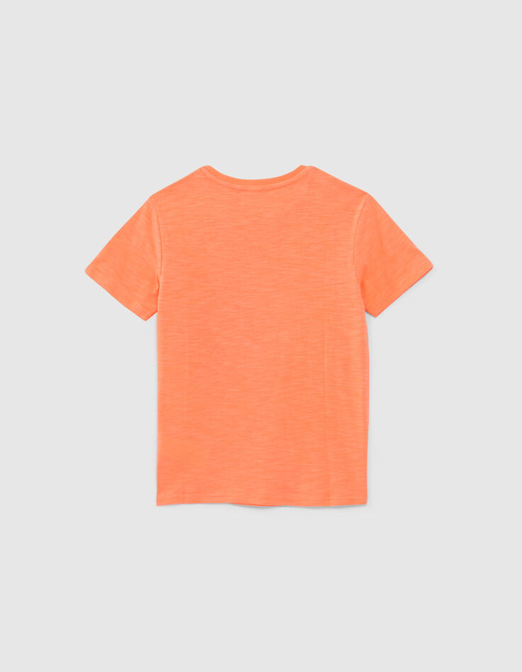 Camiseta naranja fluo algodón diseño lenticular niño-3