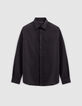 Pure Edition-Chemise SLIM noire patte brodée éclair Homme-6