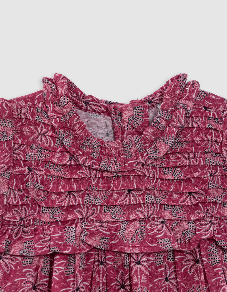 Roze jurk palmprint babymeisjes-2