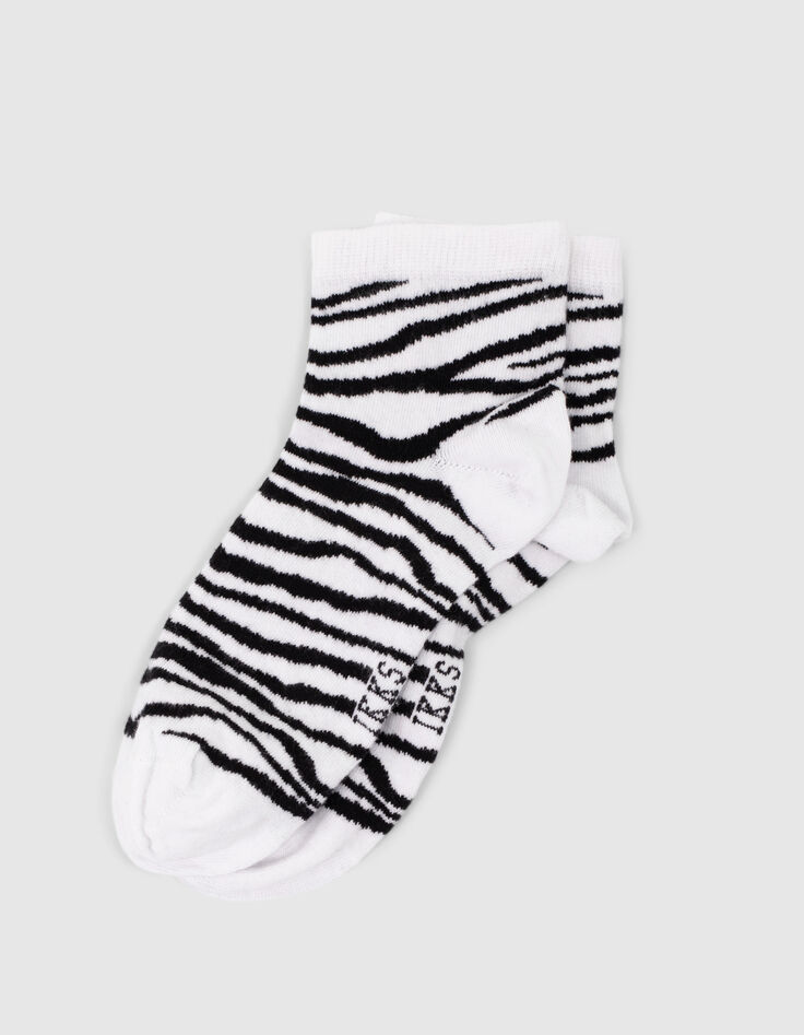 Women’s white/black patterned socks-2