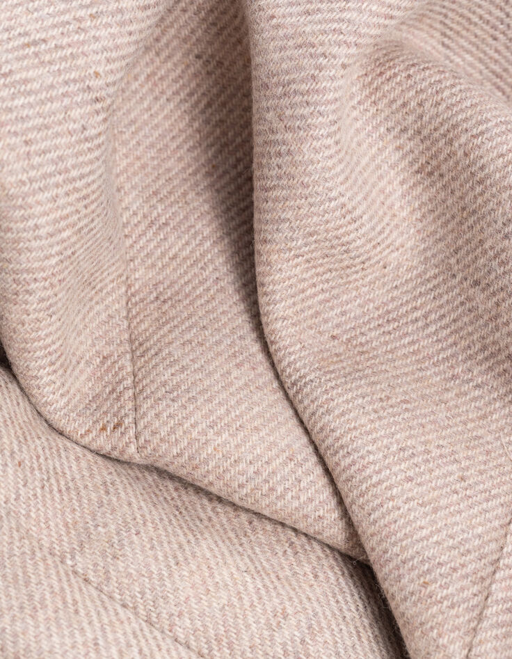 Straight sesame coat with rhinestone brooch Women-8