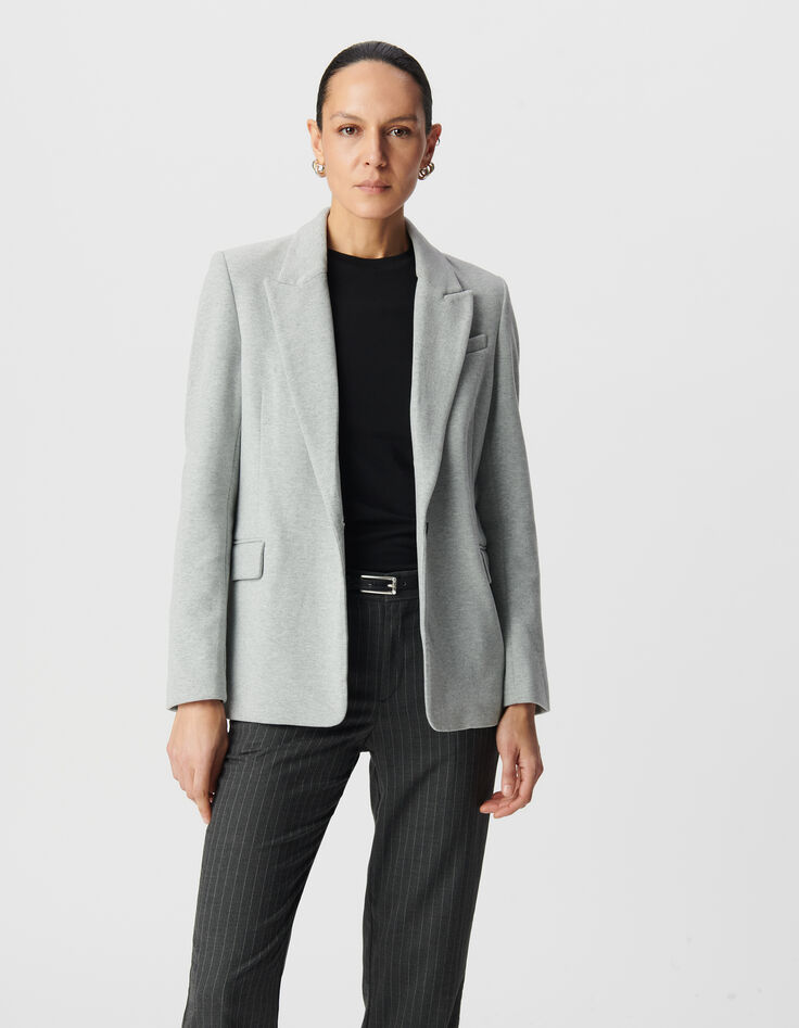Grey blazer with black hood Women-2