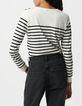 Gebroken wit matrozen-T-shirt met lange mouwen-3