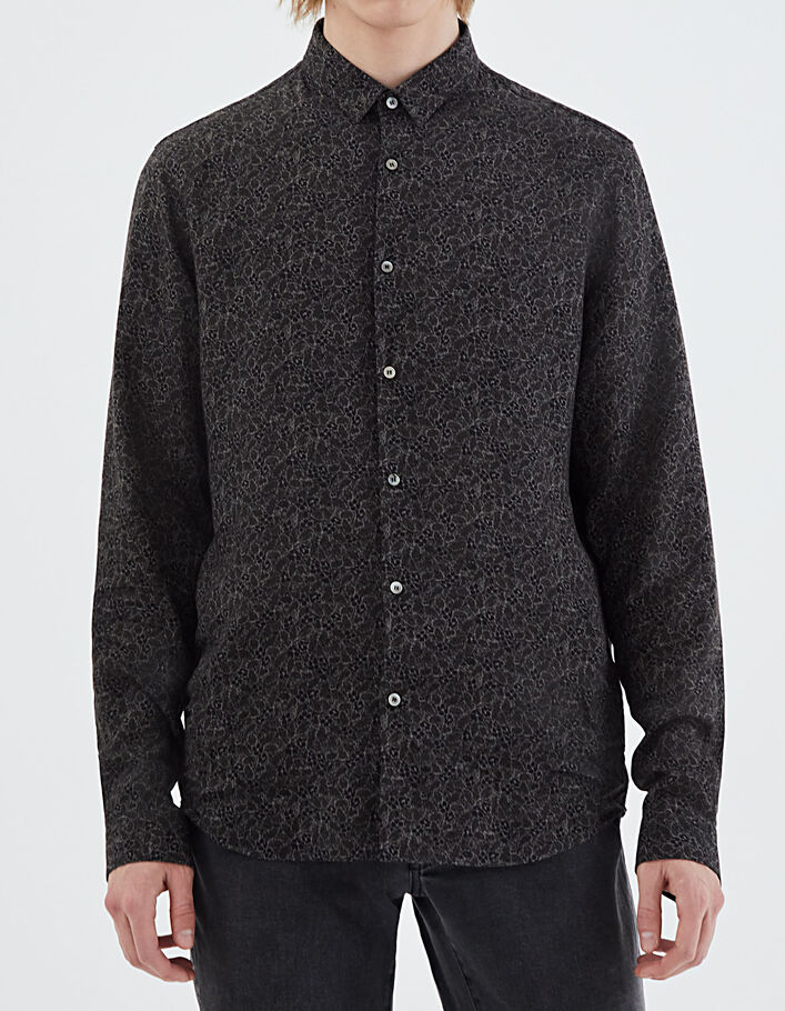 Camisa REGULAR caqui estampado camuhojas Hombre -2