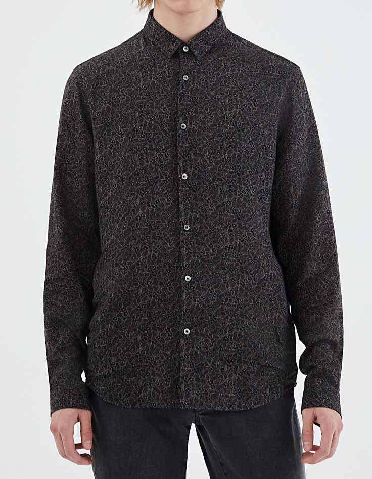 Camisa REGULAR caqui estampado camuhojas Hombre -2