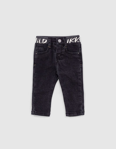 Black Used Jeans mit Rippbündchen für Babyjungen  - IKKS