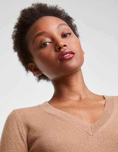 Pull cachemire taupe femme - IKKS