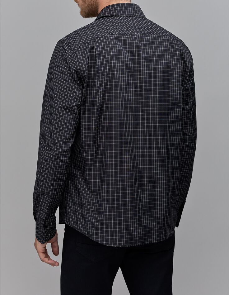 DRYFAST zwart geruit REGULAR overhemd voor heren-3