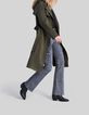 Women's khaki Lyocell® hooded trench coat-8