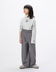 Pantalón azul marino vichy volantes niña-1