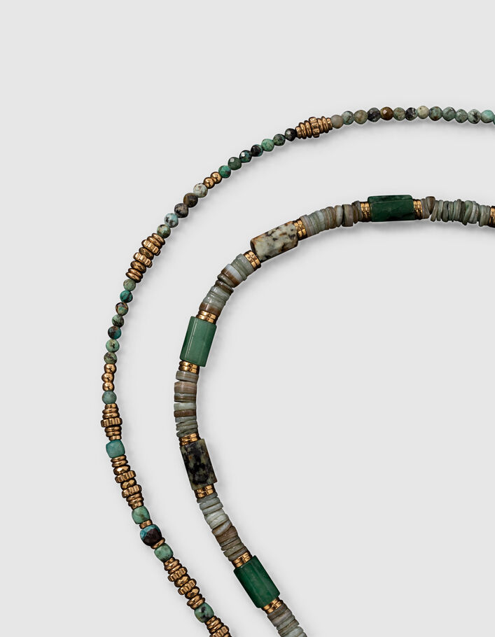 Women’s gold-tone necklaces with African turquoise beads - IKKS