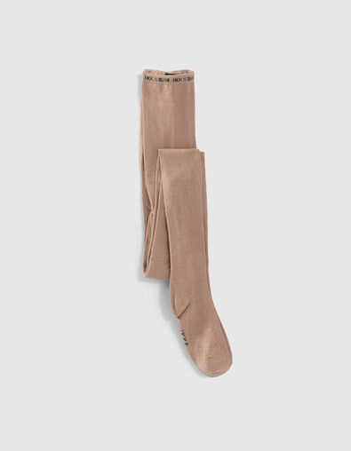 Goldfarbene M&auml;dchenstrumpfhose aus Strick mit Glitzer - IKKS